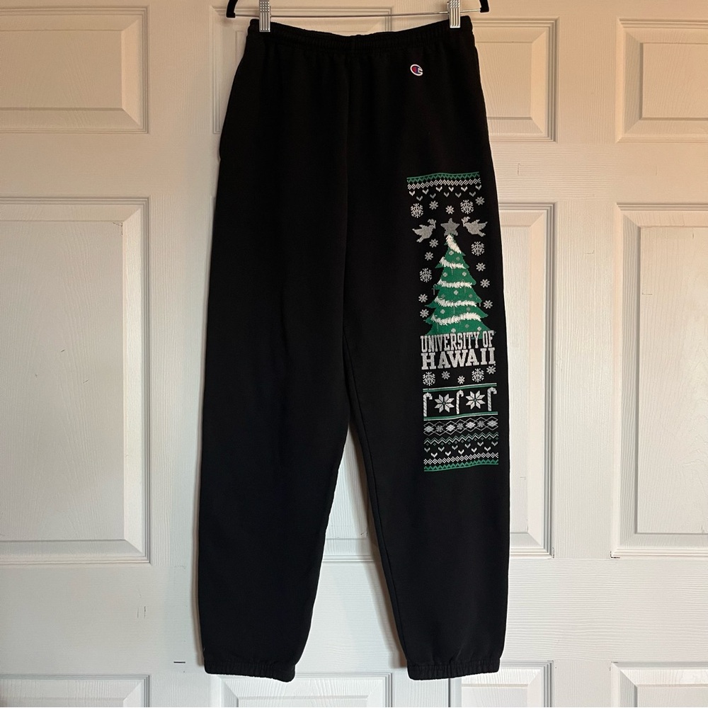 University of Hawaii Champion Fleece Jogger Sweatpants Manoa size M